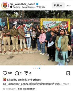 Student Participation in Drug-Awareness Programme conducted by Commissionerate of Police, Jalandhar