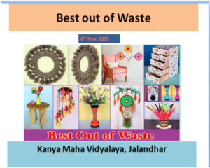 (Best out of Waste) “CREATIVITY, SUSTAINABILITY AND UTILITY” (Department of Zoology and EVS) November 6, 2025