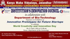 Innovative prototypes for future Start ups to celebrate World Creativity and Innovation Day April 21, 2026