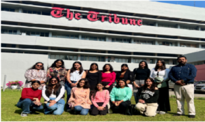 Students explore the world of Newspaper Production during an educational visit at The Tribune, Chandigarh November 7, 2025