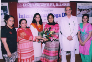 First International Yoga Day organised at Gaurav Bhavan, KMV, by the Department of Sanskrit, KMV