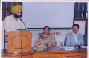 Addressing the audience as the Chief Guest at the three-day workshop organized by the Department of Sanskrit, Kanya Maha Vidyalaya, Jalandhar.