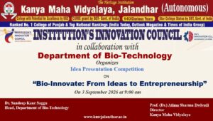 Idea Presentation Competition on “Bio-Innovate: From Ideas to Entrepreneurship”