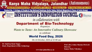 Waste to taste: An innovative Culinary Showcase” to celebrate World Food Day, 2026